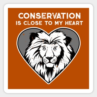 Lion Conservation Heart Sticker